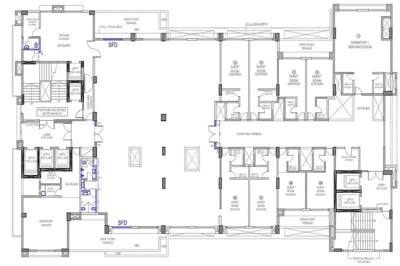 Drawing of Fourth Floor - Pearl Banquet and Rooms Image